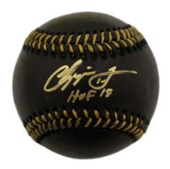 Chipper Jones Autographed/Signed Atlanta Braves Black OML Baseball HOF BAS 21617