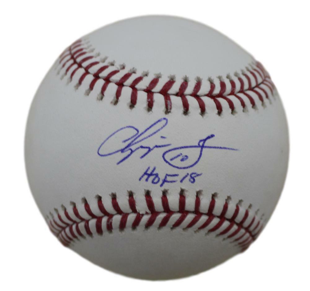 Chipper Jones Autographed/Signed Atlanta Braves OML Baseball HOF BAS 21618