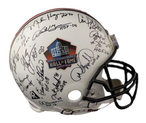 Hall of Fame NFL Signed Proline Helmet 24 Sigs Upshaw Lavelli Kennedy BAS 21651