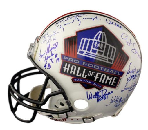 Hall of Fame NFL Signed Proline Helmet 20 Sigs Baugh Alworth Montana BAS 21681