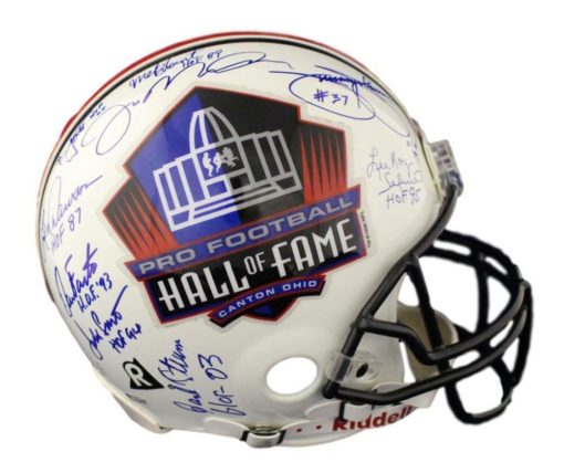 Hall of Fame NFL Signed Proline Helmet 20 Sigs Baugh Alworth Montana BAS 21681