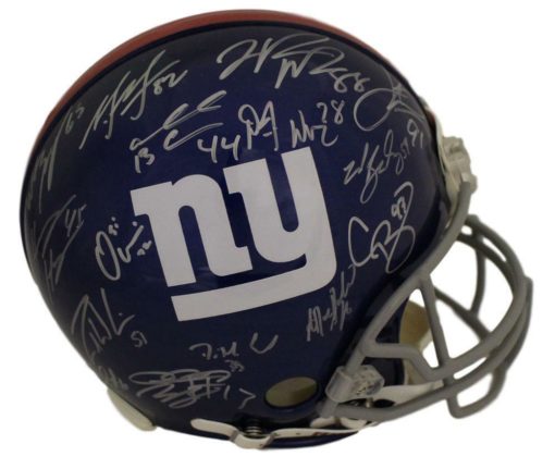 2011 New York Giants Team Signed Proline Helmet 24 Sigs BAS 21728
