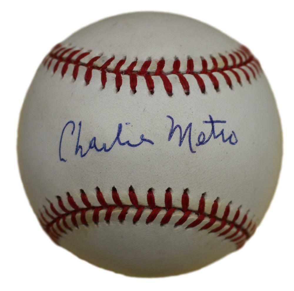 Charlie Metro Autographed/Signed Detroit Tigers NL Baseball 21819