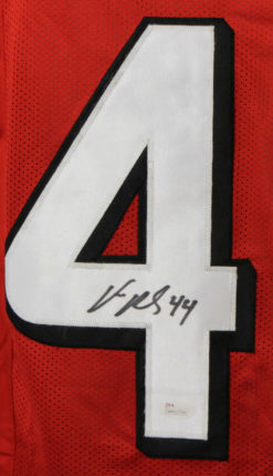 Vic Beasley Autographed/Signed Atlanta Falcons XL Red Jersey JSA 21904