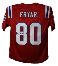 Irving Fryar Autographed/Signed New England Patriots Red XL Jersey JSA 21913