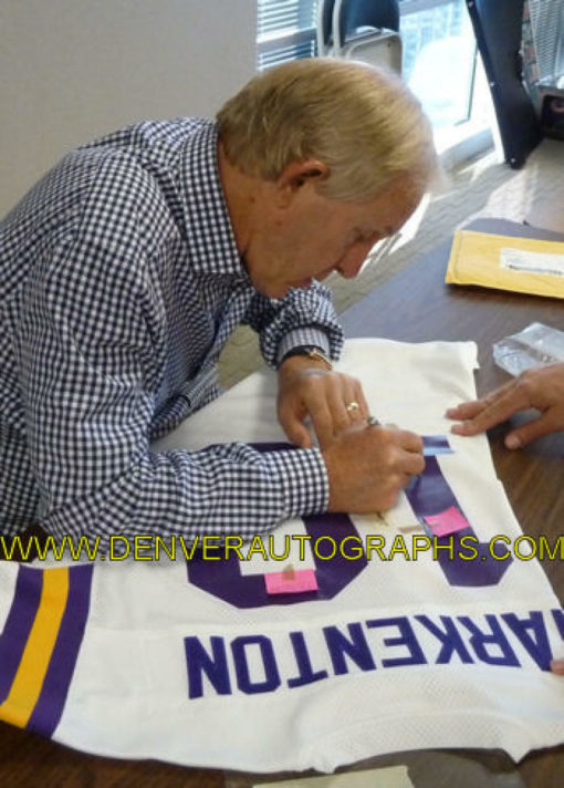 Fran Tarkenton Autographed Minnesota Vikings XL White Jersey HOF JSA 21948