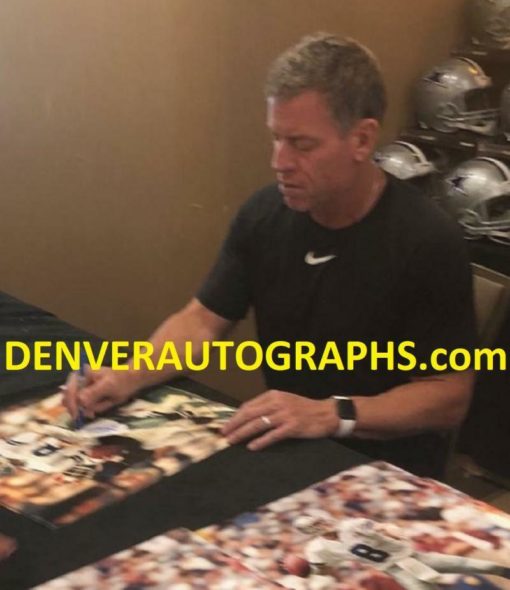 Troy Aikman Autographed/Signed Dallas Cowboys SB XXVII 16x20 Photo BAS 21982
