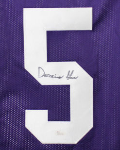 Derrius Guice Autographed/Signed LSU Tigers XL Purple Jersey JSA 21988