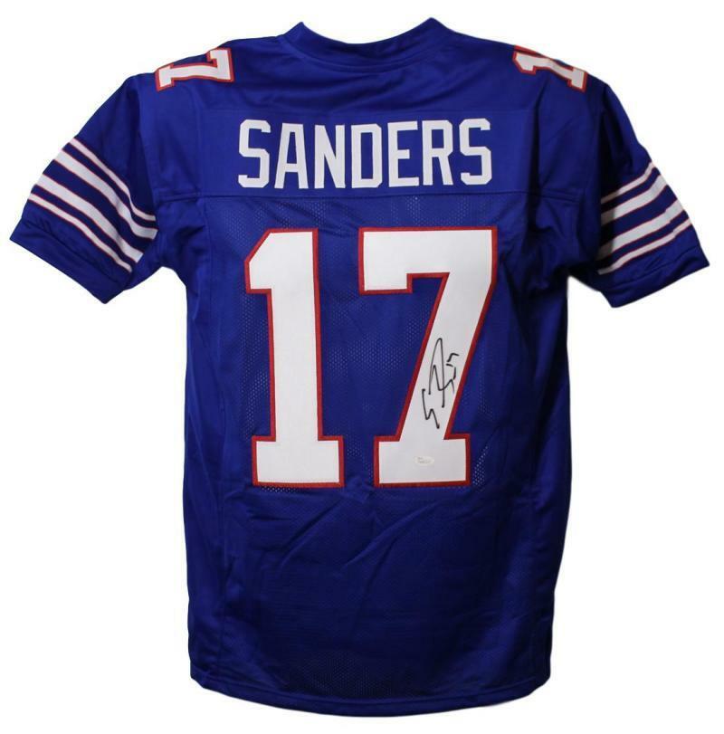 Emmanuel Sanders Autographed/Signed SMU Mustangs Blue XL Jersey JSA 21989