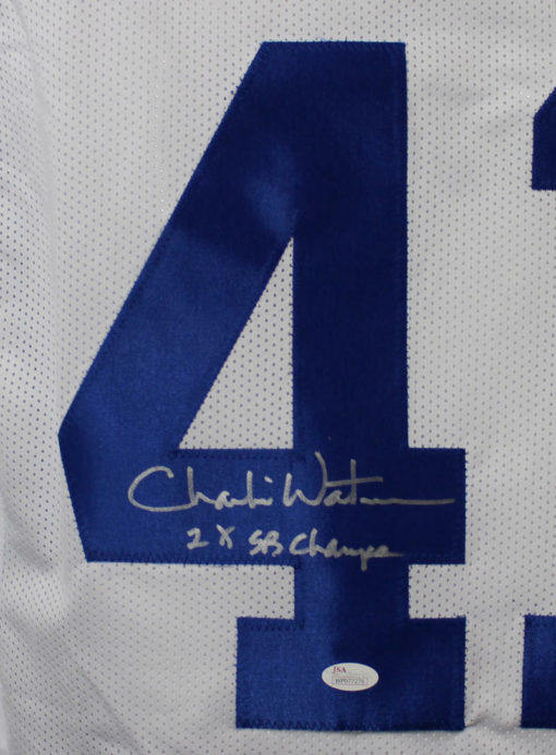 Charlie Waters Autographed Dallas Cowboys White XL Jersey SB Champ JSA 21993