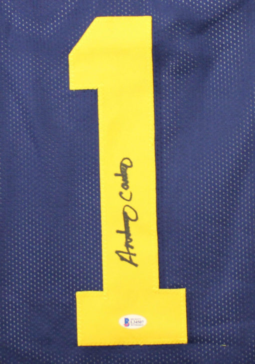 Anthony Carter Autographed Michigan Wolverines XL Blue Jersey BAS 21995
