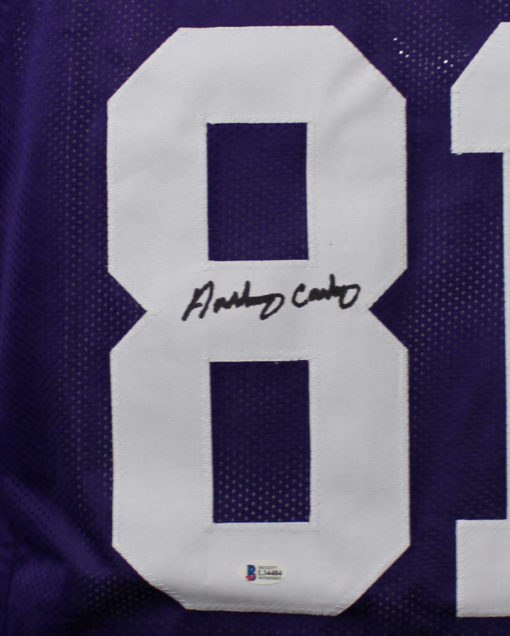 Anthony Carter Autographed Minnesota Vikings XL Purple Jersey BAS 21996