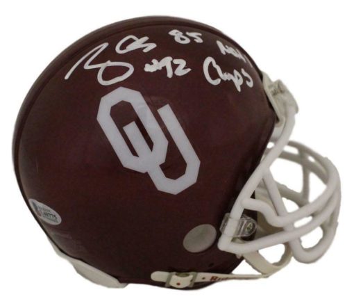 Tony Casillas Autographed Oklahoma Sooners Mini Helmet 85 Natl Champs BAS 22001