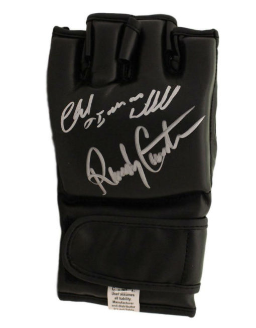Randy Couture & Chuck Liddell Autographed UFC Black Left Handed Glove BAS 22003