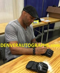 Randy Couture Autographed UFC Century Black Left Handed S/M Glove BAS 22012