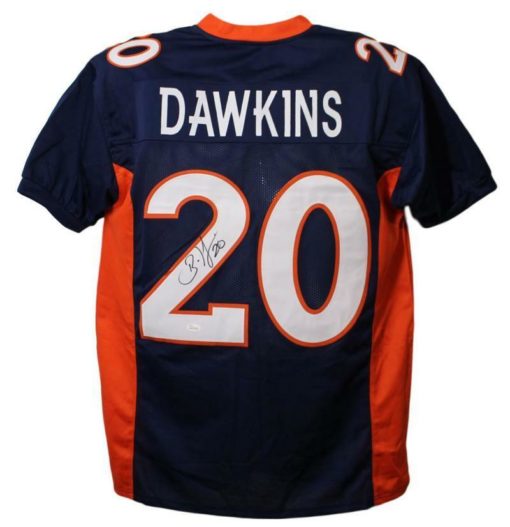 Brian Dawkins Autographed/Signed Denver Broncos Blue XL Jersey JSA 22030