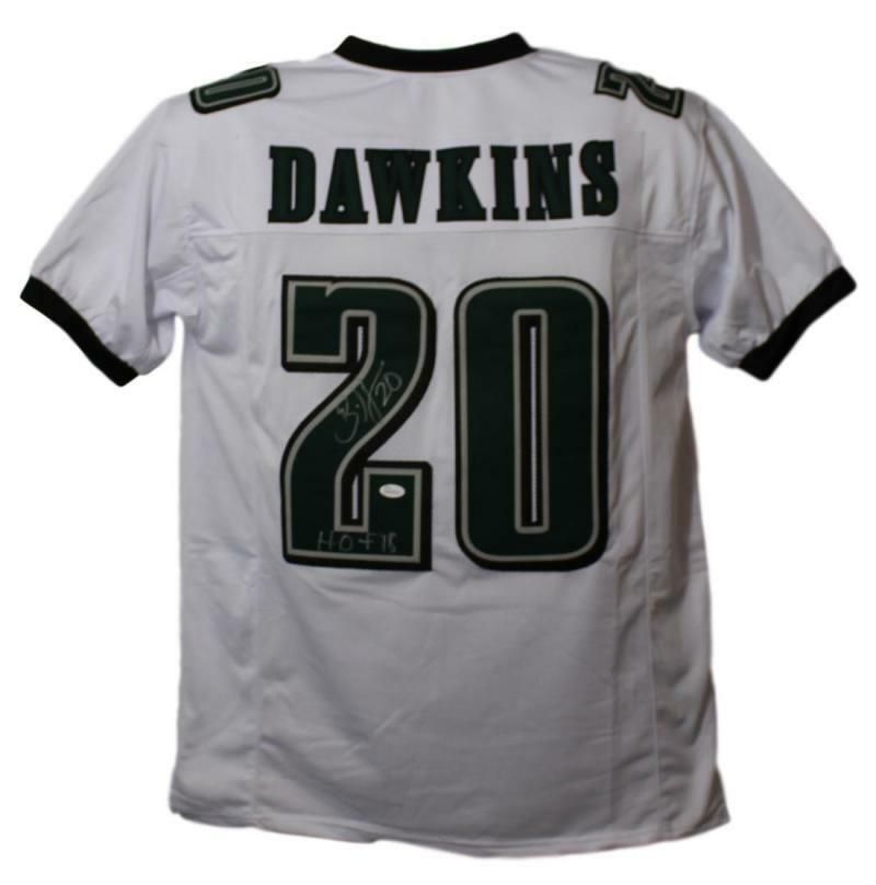 Brian Dawkins Autographed Philadelphia Eagles White XL Jersey HOF JSA 22033