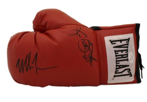 Mike Tyson & Buster Douglas Autographed Everlast Red Boxing Glove JSA 22038