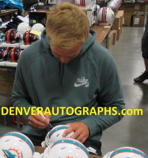 Mike Gesicki Autographed/Signed Miami Dolphins Speed Mini Helmet JSA 22042