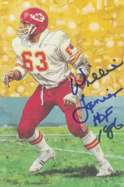 Willie Lanier Autographed Kansas City Chiefs Goal Line Art Card HOF Blue 22056