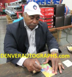 Willie Lanier Autographed Kansas City Chiefs Goal Line Art Card HOF Blue 22056