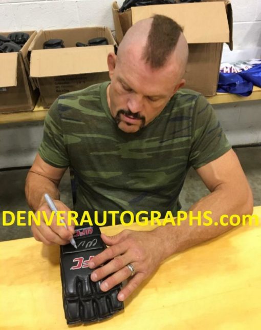 Chuck Liddell Autographed/Signed UFC Black Left Handed Glove BAS 22063