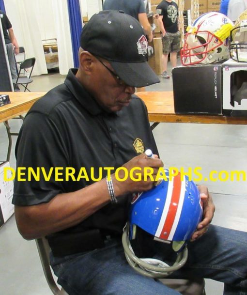 Floyd Little Autographed/Signed Denver Broncos TK Helmet 2 Insc JSA 22077