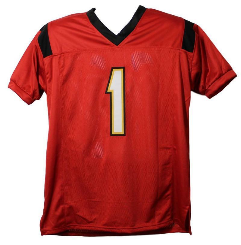 DJ Moore Autographed/Signed Maryland Terrapins XL Red Jersey BAS 22087