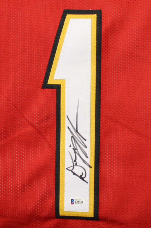 DJ Moore Autographed/Signed Maryland Terrapins XL Red Jersey BAS 22087