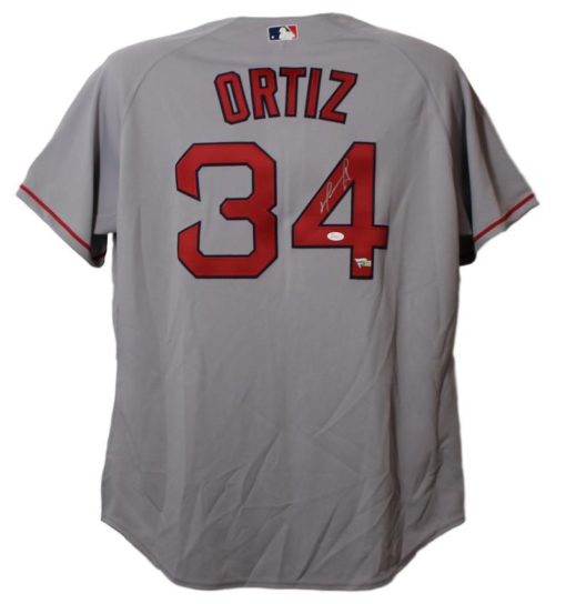 David Ortiz Autographed/Signed Boston Red Sox Majestic 52 Jersey JSA 22090