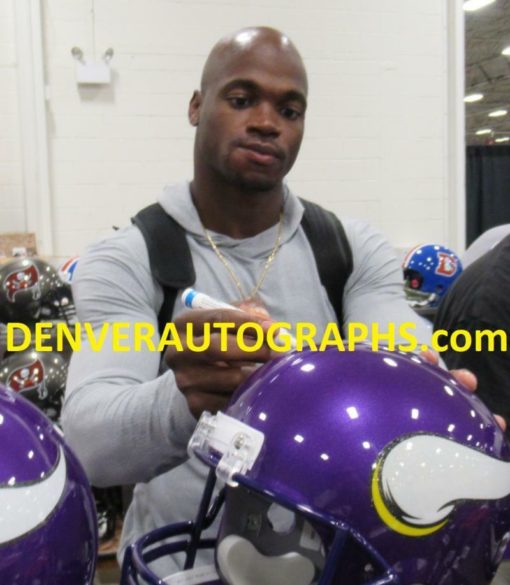 Adrian Peterson Autographed/Signed Minnesota Vikings Replica Helmet JSA 22091