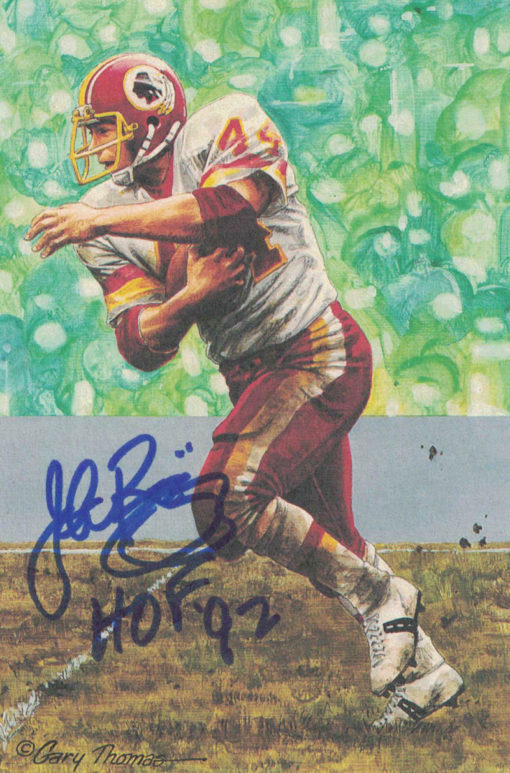 John Riggins Autographed Washington Redskins Goal Line Art Card HOF Blue 22098