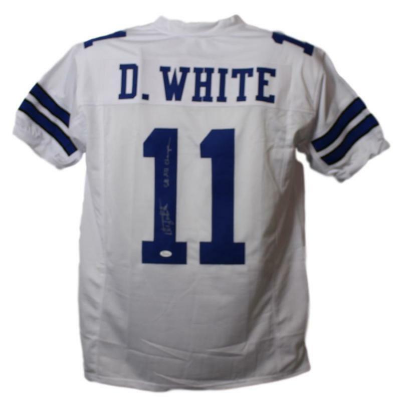Danny White Autographed Dallas Cowboys White XL Jersey SB Champs JSA 22116