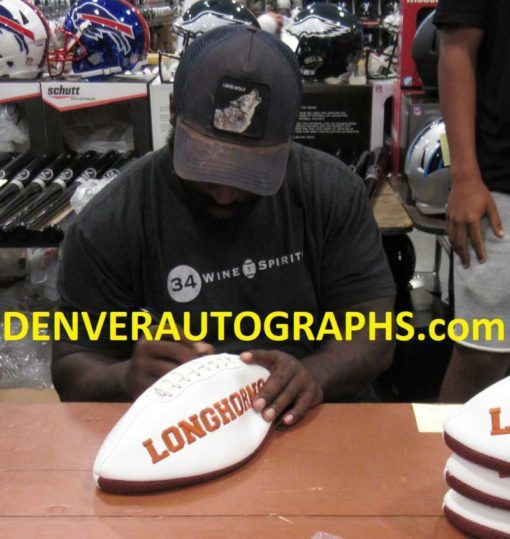 Ricky Williams Autographed/Signed Texas Longhorns Logo Football HT JSA 22126