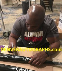 Eric Young Autographed Colorado Rockies Rawlings Black Bat 1st HR JSA 22142