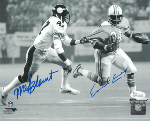 Earl Campbell & Mel Blount Signed Steelers/Oilers 8x10 Photo JSA 22152