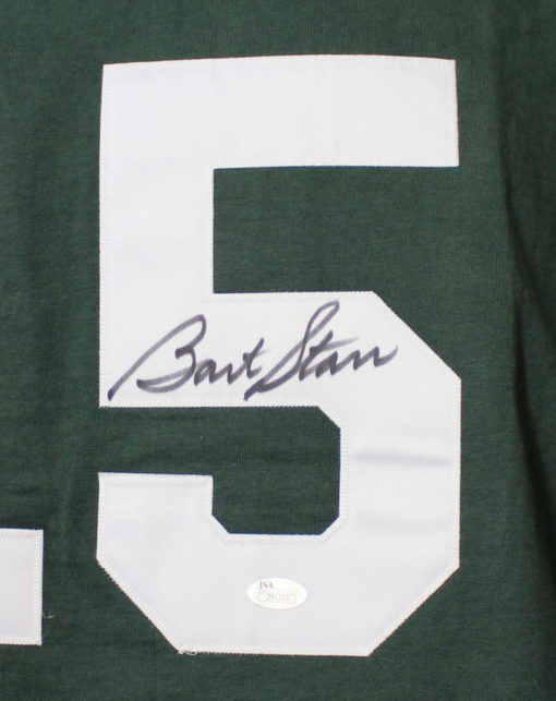 Bart Starr Autographed Green Bay Packers XL Champion Green Jersey JSA LOA 22158