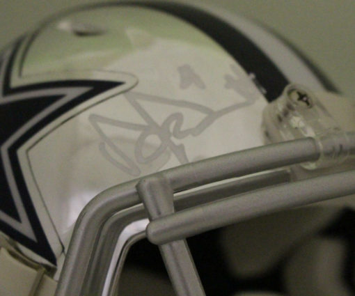 Dak Prescott Autographed/Signed Dallas Cowboys Chrome Mini Helmet BAS 22186