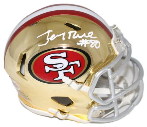 Jerry Rice Autographed/Signed San Francisco 49ers Chrome Mini Helmet BAS 22189