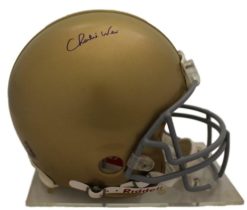 Charlie Weiss Autographed/Signed Notre Dame Proline Helmet Tristar 22192