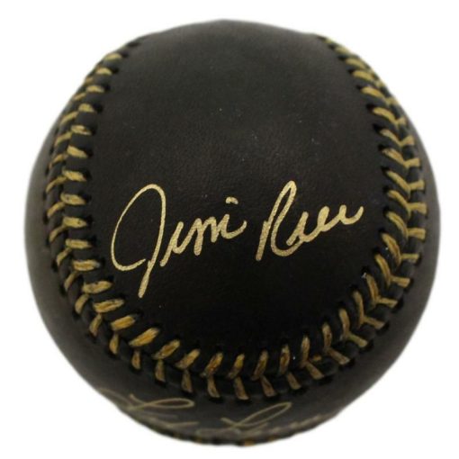 Boston Red Sox Outfield Autographed Black OML Baseball Lynn Rice Evans JSA 22233