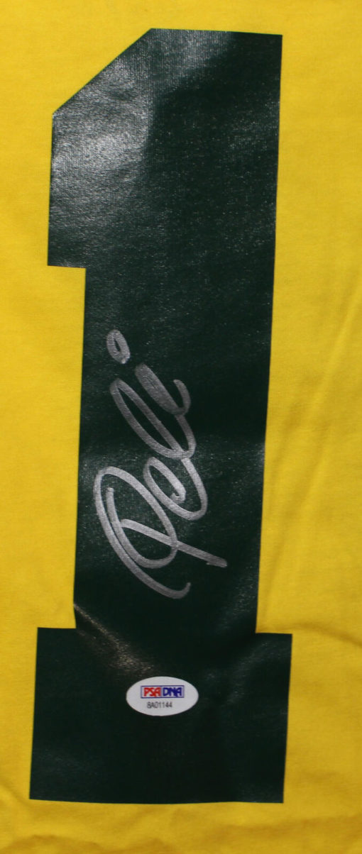 Pele Autographed/Sigend Brazil Size XL Yellow Jersey PSA/DNA 22242
