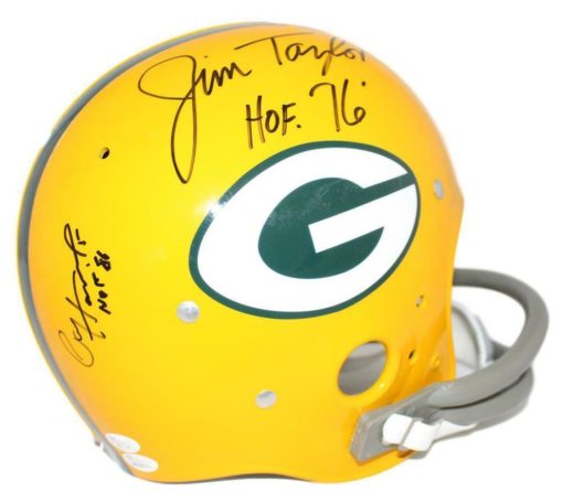Jim Taylor Paul Hornung & Boyd Dowler Autographed Packers TK Helmet w/JSA 22292