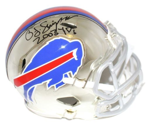 O.J. Simpson Autographed Buffalo Bills Chrome Mini Helmet 2003 Yds JSA 22305