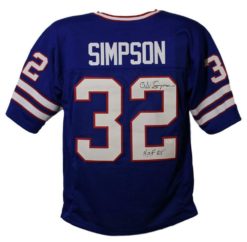 O.J. Simpson Autographed/Signed Buffalo Bills XL Blue Jersey HOF JSA 22306