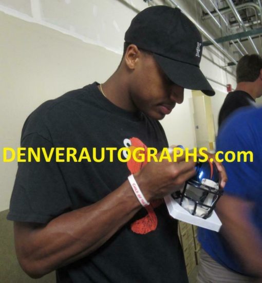 Courtland Sutton Autographed/Signed Denver Broncos Chrome Mini Helmet JSA 22328