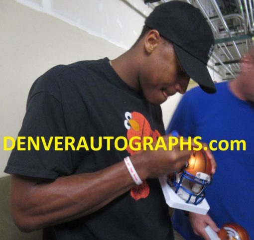 Courtland Sutton Autographed/Signed Denver Broncos Blaze Mini Helmet JSA 22329