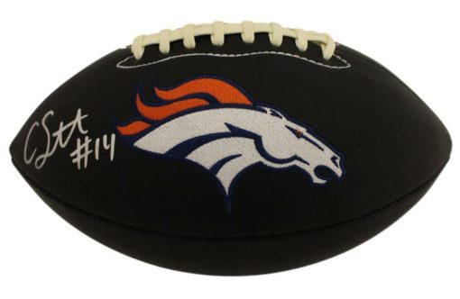 Courtland Sutton Autographed Denver Broncos Black Logo Football JSA 22335