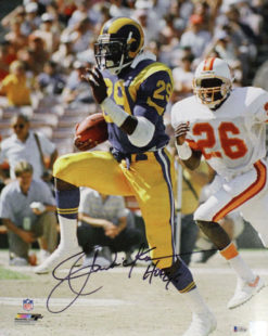Eric Dickerson Autographed/Signed Los Angeles Rams 16x20 Photo HOF BAS 22355