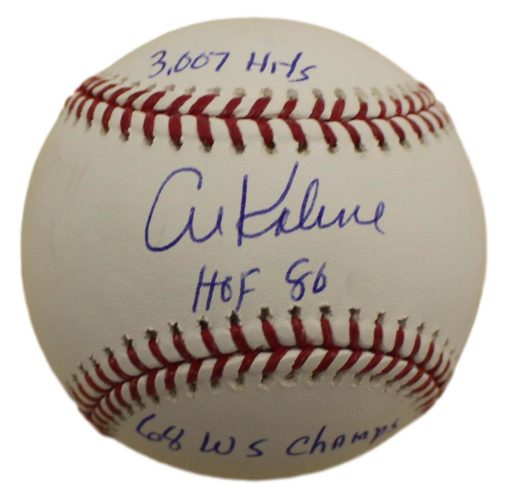 Al Kaline Autographed/Signed Detroit Tigers OML Baseball 3 Insc JSA 22366